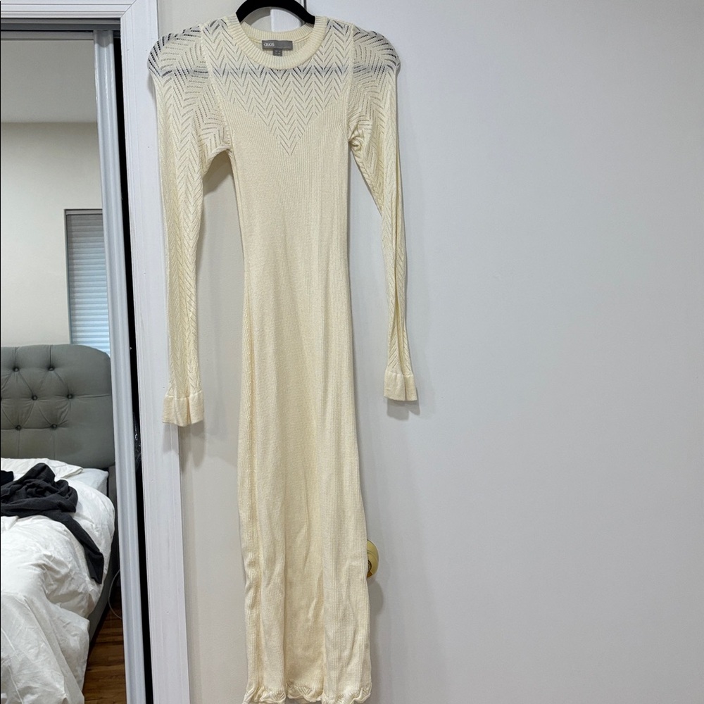 ASOS cream knitted ribbed dress size 4
